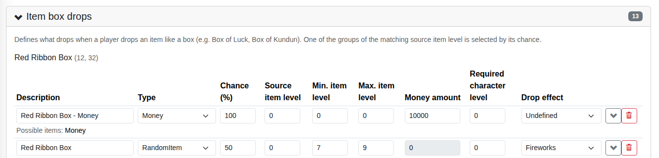 Item box drops